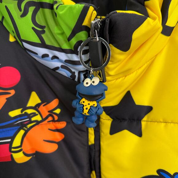 Rare Dekryptic x Sesame Street Puffer Jacket Coat XL Elmo Bert Cookie Grover - Picture 1 of 12